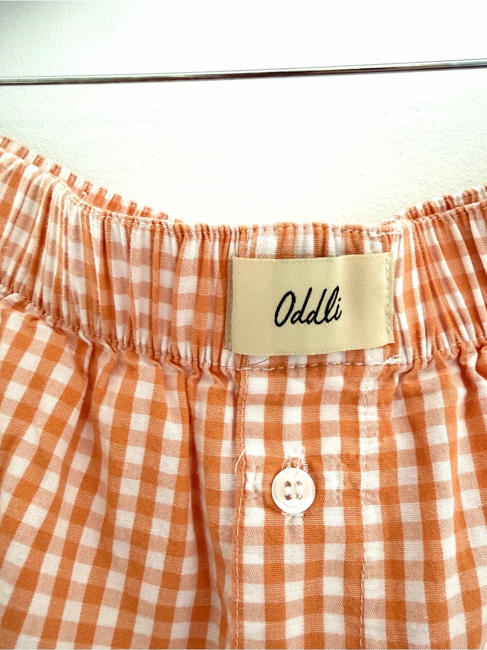 Oddli Orange Gingham Classic Boxer Style Shorts Size M/L - Picture 2 of 3